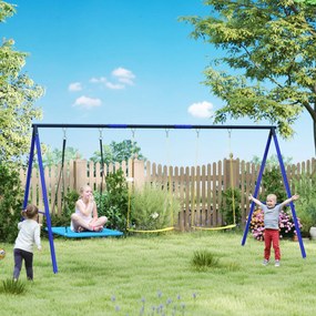 Set de leagăne AIYAPLAY pentru 3 copii, 120 kg capacitate de încărcare, leagăne pentru exterior, Multicolor | Aosom Romania