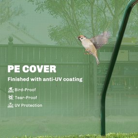 Sera Tunel Outsunny din Otel si cu Capac din PVC, 200x100x80 cm, Transparent si Verde | Aosom Romania