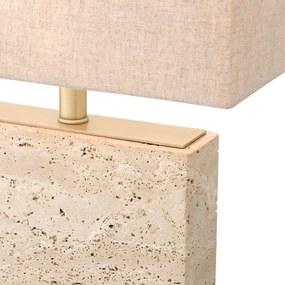 Veioza, Lampa de masa LUX cu baza din travertin Newton