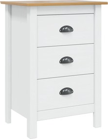 vidaXL Dulap de noapte Hill Alb și maro cu miere 46 x 35 x 65 cm