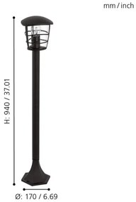 Eglo 93408 - LED Lampă exterior ALORIA E27/8,5W/230V