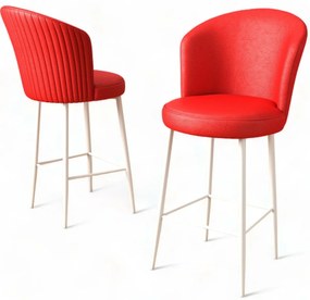 Set de scaune de bar Uras Red and White, 6 buc., 6 buc.