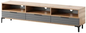 Dulap TV Ricko 3D (stejar natural + gri). 1098751