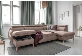 Colțar bej extensibil (cu colț pe partea dreaptă) Sweet Harmony – Miuform