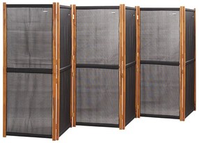 Paravan de camera cu 6 panouri, negru, 420x180 cm Negru, 420 x 180 cm, 1