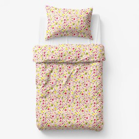 Goldea lenjerie de pat pentru copii din 100% bumbac - buline și cercuri colorate 140 x 200 și 50 x 70 cm