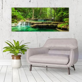 Tablou - Cascada verde (120x50 cm)