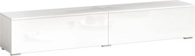 HOMCOM Dulap TV Suspendat 180 cm pentru TV până la 75 Inch, Dulap Modern pentru Living cu Uși cu Deschidere prin Apăsare și Orificii pentru Cabluri, Consolă Multimedia Montată pe Perete, Alb Lucios | Aosom Romania