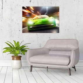 Tablou - Mașină de curse verde (70x50 cm)