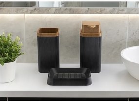 Set de baie ZOYA 5 buc. negru/maro