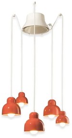 Lustra cu 5 pendule design italian realizat manual din ceramica BERIMBAU