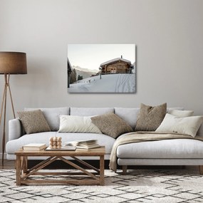 Tablou - cabana montană în zăpadă (70x50 cm)