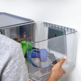 Coș frontal deschis și suport din plastic reciclat iD Wallspace - iDesign