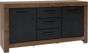 Comoda BALIN, negru/stejar, PAL, 160x45x85 cm