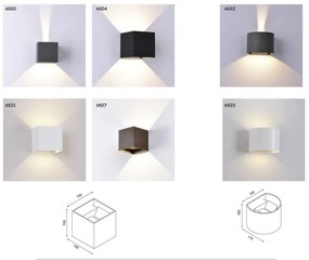 Aplica LED de perete iluminat exterior ambiental IP54 DAVOS alba