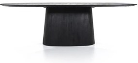 Masa ovala din lemn de mango Aron 250x110 cm neagra
