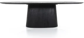 Masa ovala din lemn de mango Aron 250x110 cm neagra