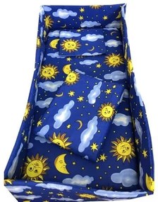 Lenjerie de patut bebelusi 120x60 cm 5 piese cu aparatori laterale pe burete CN Soarele si Luna