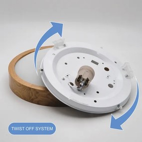 Plafonieră LED Brilagi CARVALHO SLIM 1xE27/60W/230V stejar d. 27 cm