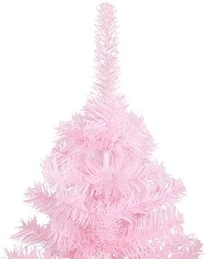 Pom de Craciun artificial cu LED-uri suport, roz, 120 cm PVC Roz, 120 x 65 cm, 1