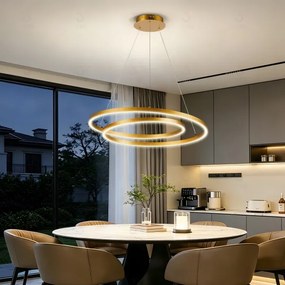 Brilagi-LED Lustră suspendată dimabilă pe cablu TWISTER LED/75W/230V 3000–6000K aurie + telecomandă