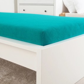 Cearșaf de pat 4Homedin frotir Ideal verde turcoaz , 180 x 200 cm, 180 x 200 cm