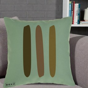 Perna Decorativa Abstract Linii Terracotta, 40x40 cm, Verde, Husa Detasabila, Perna Inclusa, BEKZ®
