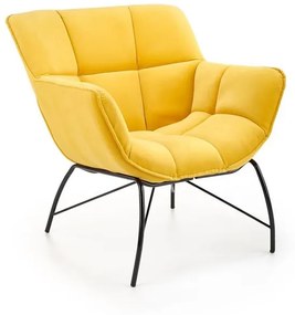 Fotoliu Belton velvet galben H78 cm
