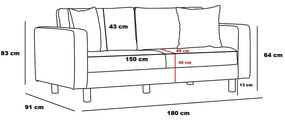 Canapea două locuri Berlunetta (Crem + Auriu). 1106644