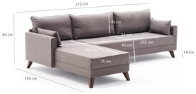 Canapea de colț Bella Corner Sofa Left - Brown