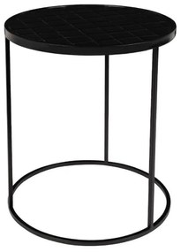 Masuta de cafea rotunda ceramica neagra Glazed