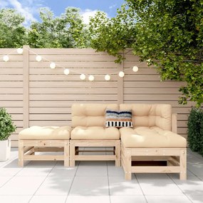 3186501 vidaXL Set mobilier relaxare de grădină, 4 piese, lemn masiv de pin