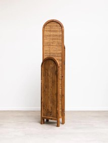Paravan decorativ, din rattan si lemn de pin, Namaste