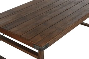 Masă dining pliabilă din lemn reciclat, 182x90x76 cm, finisaj rustic natur, „Mercado"