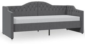 337184 vidaXL Pat de zi, gri închis, 90x200 cm, textil, USB