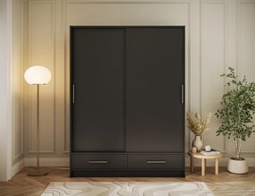 Dulap cu uși glisante Estantte II, 150x60x200 cm – Negru