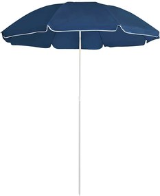vidaXL Umbrelă de soare de grădină, stâlp din oțel, albastru, 180 cm