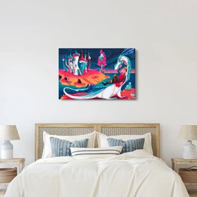 Tablou - Prinț și prințesa cu dragon (90x60 cm)