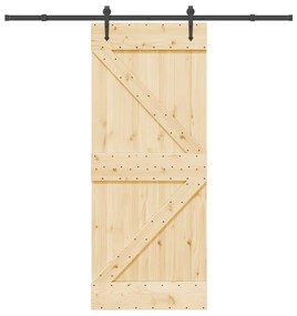 vidaXL Ușă glisantă cu set de feronerie 85x210 cm, lemn masiv de pin