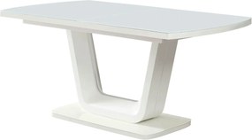 Masa extensibila OLAV, alb, sticla temperata, 160/200x90x75 cm