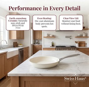 Set de oale si tigai Swiss Haus SH-CC4014T, 14 piese, Ceramica Sapphire, Inductie, Cuptor pana la 220°C, Fara PFAS, Violet