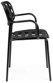 Scaune de grădină negre 4 buc. din metal Clover – Bizzotto