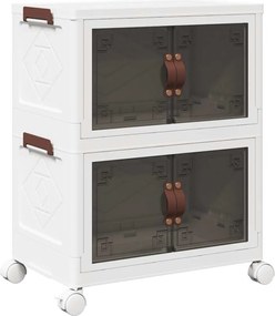 vidaXL Cutie de depozitare stivuită cu roți 28 L 48,5x29,5x59,5 cm