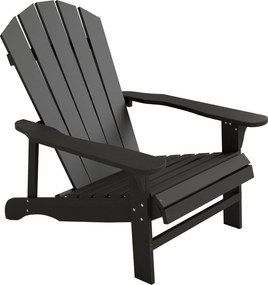 Outsunny Scaun Adirondack rezistent la intemperii din lemn pentru exterior, scaun de grădină cu spătar înalt și cotiere | Aosom Romania