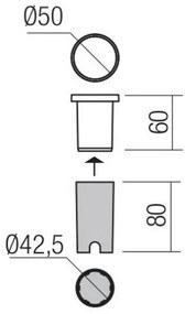 Redo 90044 - Lampă încastrată exterior LED INCAS LED/2,3W/230V IP65