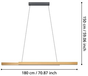 Lustră LED dimabilă pe cablu Eglo 390369 MONTEBUONO LED/21W/230V 3000K maro