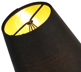 Lampă de podea design negru cu 3 lumini cu capace de fixare - Wimme