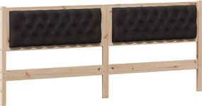 vidaXL Tăblie cap Altele Maro și negru 200 cm Lemn masiv de pin