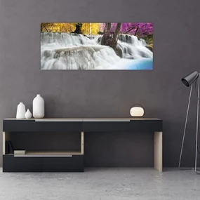 Tablou cu Erawan cascadă în pădure (120x50 cm), în 40 de alte dimensiuni noi