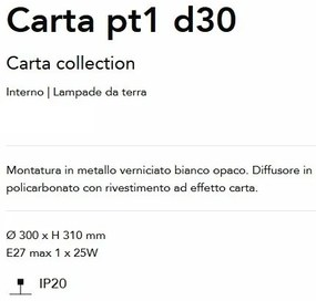 Lampa de podea stil minimalist Carta pt1 d30